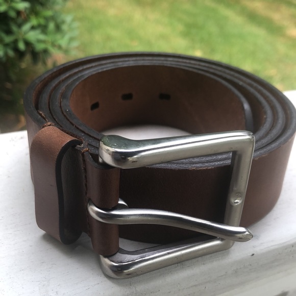 Boutique Size 2X (46-48) Smooth Leather Classic Brown Bright Silver HW $79 NEW - Picture 9 of 16